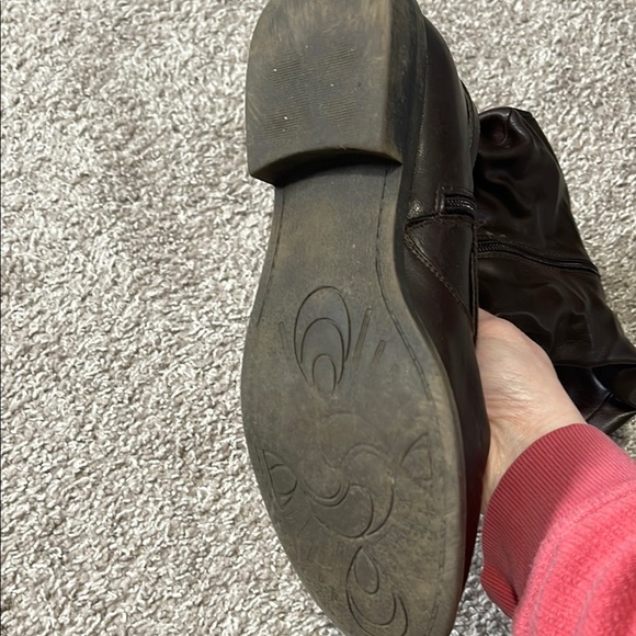 Brown Combat Moto Boots with Distressed Leather and Buckle Straps - Picture 12 of 14